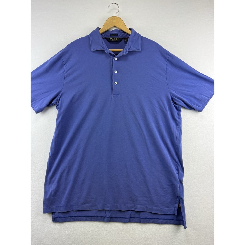 Polo Golf Ralph Lauren Shirt Mens‎ Extra Large Blue Stretch Lisle White Pony
